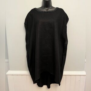Lousje & Bean Made in Canada Black Linen Sleeveless Hi-Lo Tunic, Size Unknown